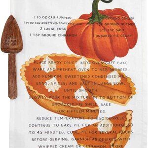 Mud Pie Kitchen Pumpkin Pie Recipe Towel and Pie Server Set NEW